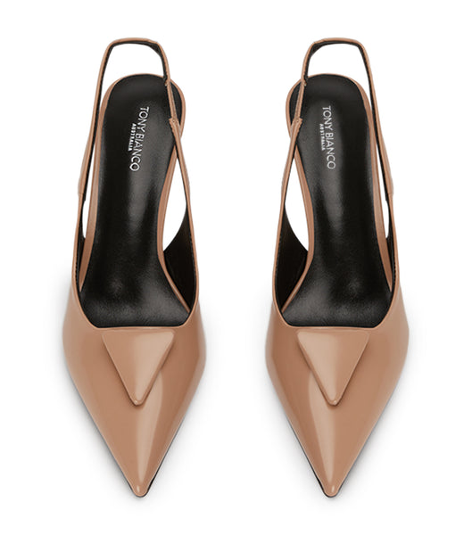 Beige Tony Bianco Bertie Latte Hi Shine 7.5cm Low Heels | UILND83042