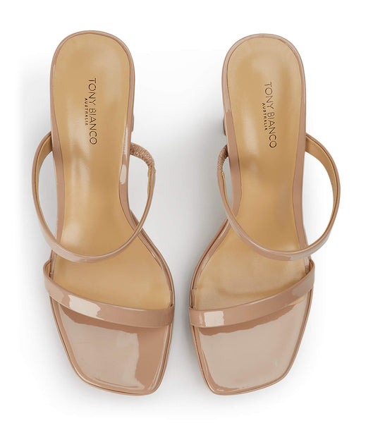 Beige Tony Bianco Diane Coco Patent 11.5cm Block Heels | ILXBR49068