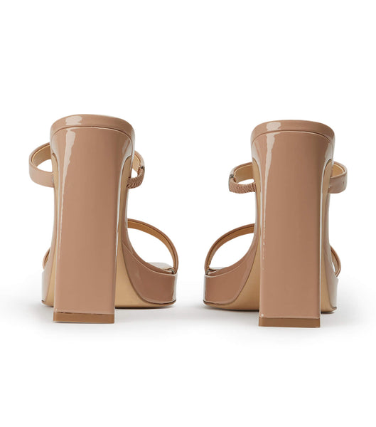 Beige Tony Bianco Diane Coco Patent 11.5cm Block Heels | ILXBR49068