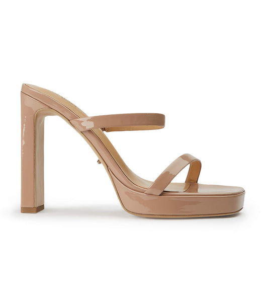 Beige Tony Bianco Diane Coco Patent 11.5cm Block Heels | ILXBR49068