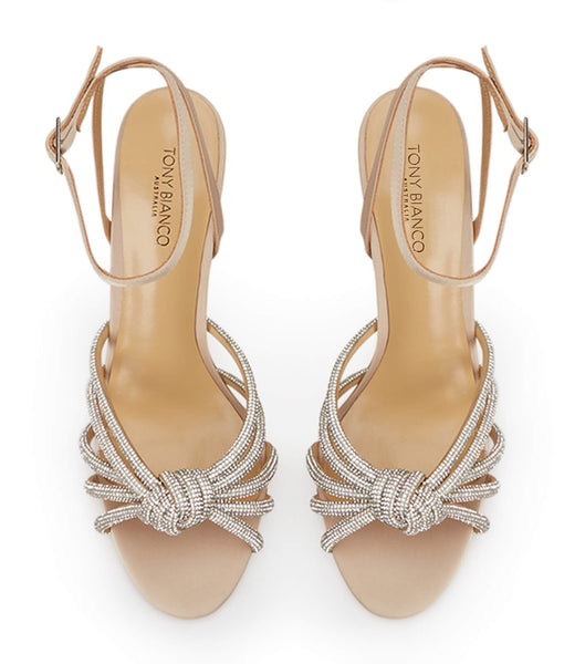 Beige Tony Bianco Kyla Nude Satin 11cm Bridal Heels | ILQAV85694