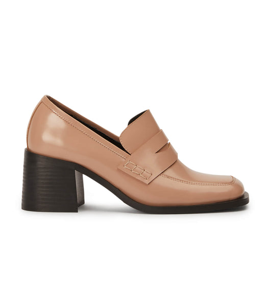 Beige Tony Bianco Lomax Latte Hi Shine 6.5cm Loafers | ILEGJ14355