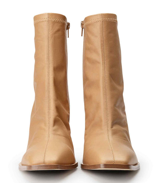 Beige Tony Bianco Rover Caramel Venice 8.5cm Stretch Boots | ILCIF30798