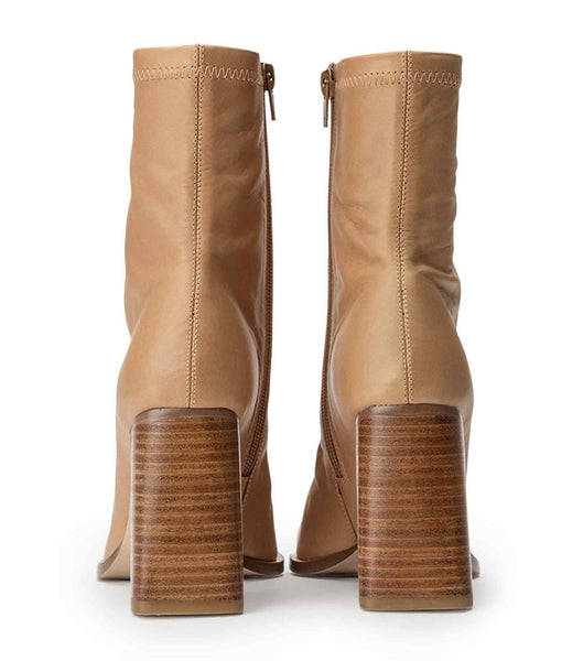 Beige Tony Bianco Rover Caramel Venice 8.5cm Stretch Boots | ILCIF30798