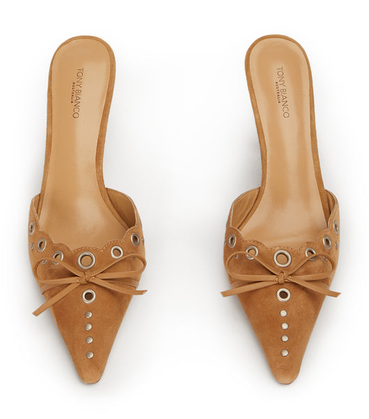 Beige Tony Bianco Shae Butterscotch Suede 8cm Event Heels | DILKV31246