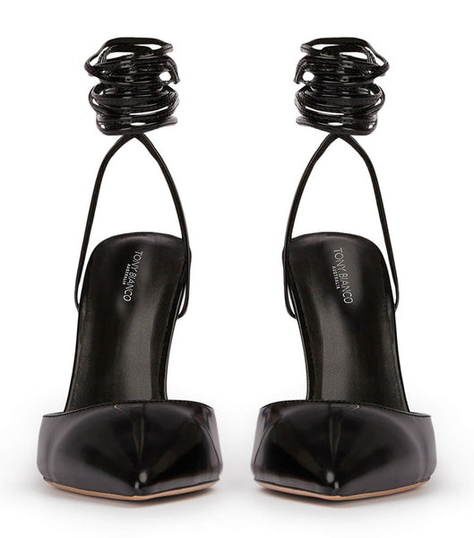 Black Tony Bianco Acer Black Hi Shine 10.5cm Event Heels | FILHY16216