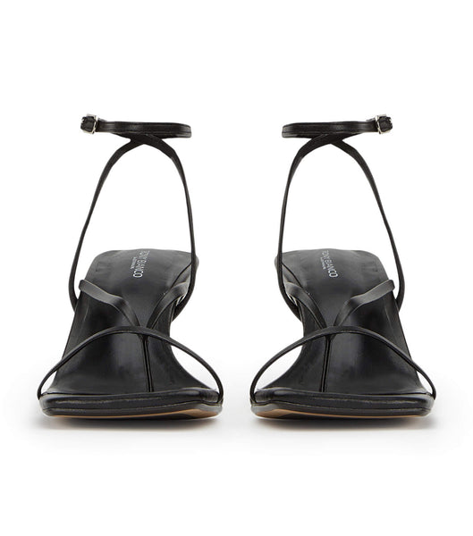 Black Tony Bianco Avi Black Nappa 6.5cm Strappy Heels | ILIIZ52574