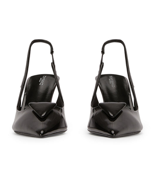Black Tony Bianco Bertie Black Hi Shine 7.5cm Low Heels | GILEC24685