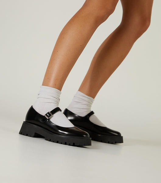 Black Tony Bianco Betsy Black Hi Shine 4.5cm Loafers | ILNEJ77604