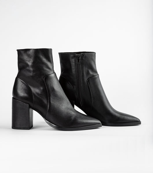 Black Tony Bianco Brazen Black Luxe 8.5cm Heeled Boots | ILZDE65901
