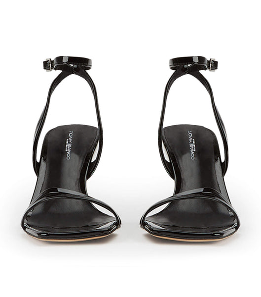 Black Tony Bianco Camelia Black Patent 8.5cm Low Heels | ILIIZ41011
