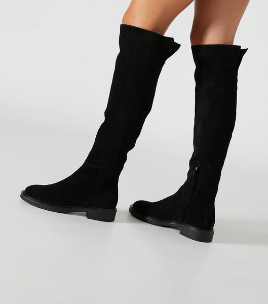 Black Tony Bianco Chasey Black Suede 4.5cm Knee High Boots | ILXBR39329