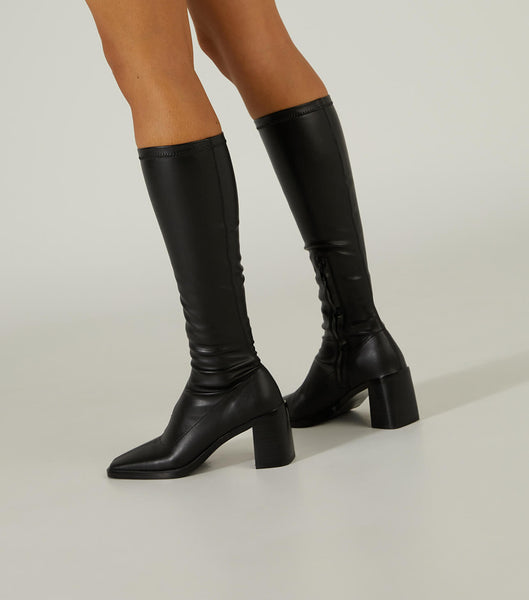Black Tony Bianco Damon Black Venezia 7.5cm Mid Calf Boots | SILNY99994