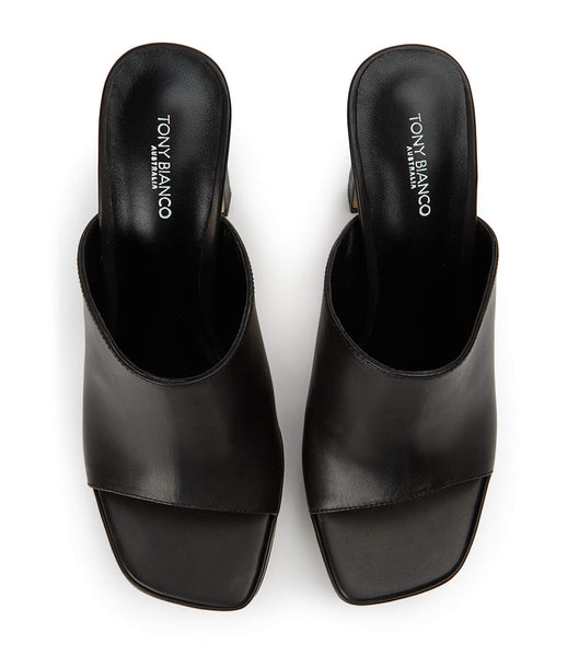 Black Tony Bianco Dover Black Como 11.5cm Block Heels | ILXMI98338