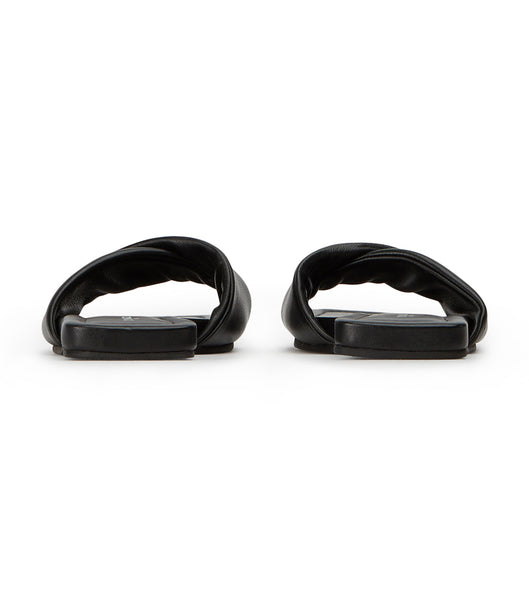 Black Tony Bianco Echo Black Nappa 1.5cm Sandals | ILNZX28132