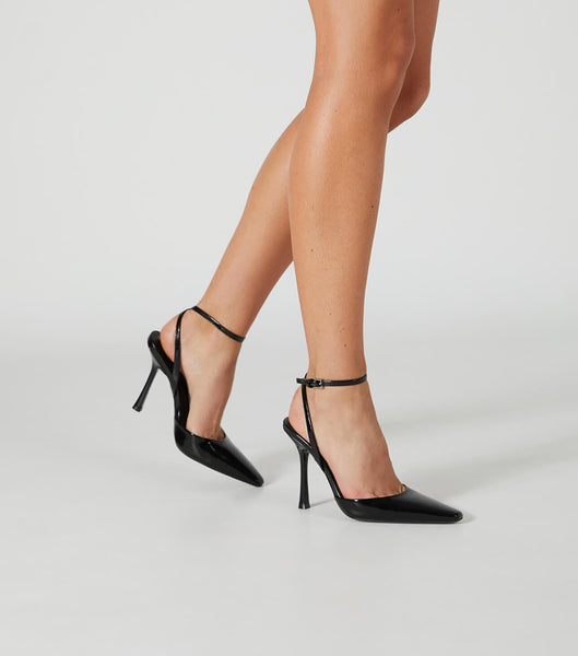 Black Tony Bianco Eden Black Hi Shine 10.5cm Stiletto Heels | UILND29888