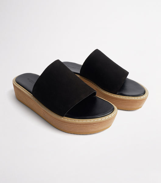 Black Tony Bianco Elke Black 4.5cm Flat Sandals | ILDYB39931