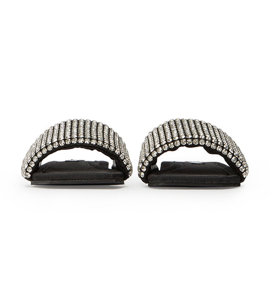 Black Tony Bianco Ellery Crystal/Black 1.5cm Sandals | UILND94744