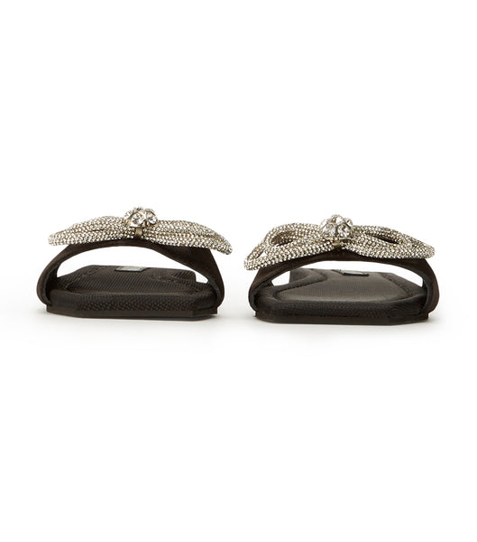 Black Tony Bianco Esta Black Satin 1.5cm Sandals | ILDYB17679