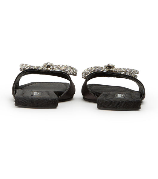 Black Tony Bianco Esta Black Satin 1.5cm Sandals | ILDYB17679