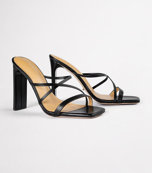 Black Tony Bianco Fior Black Kid 11cm Strappy Heels | AILDF41399