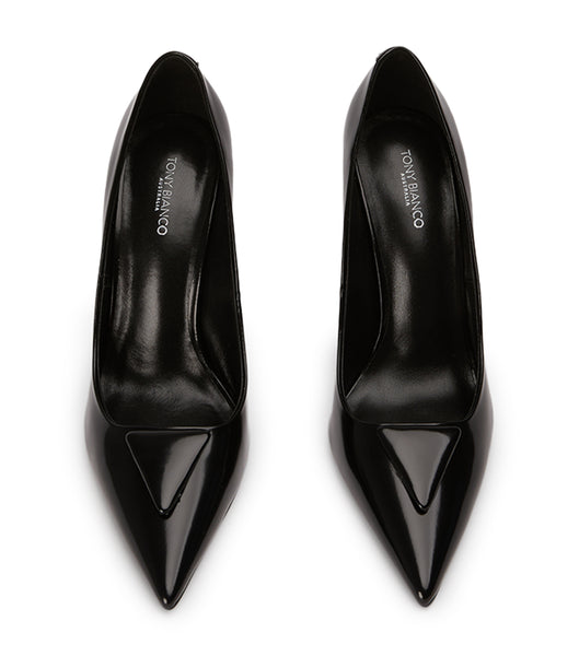 Black Tony Bianco Gema Black Hi Shine 10cm Court Shoes | EILHC26740