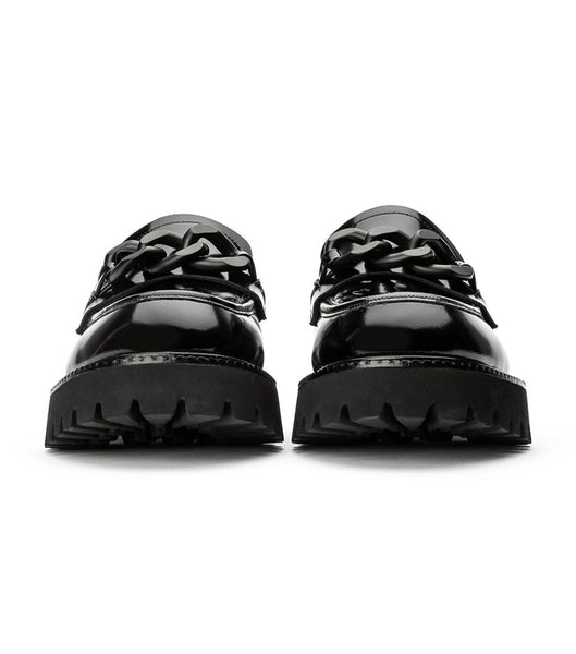 Black Tony Bianco Georgi Black Hi Shine 4cm Loafers | GILUC18393