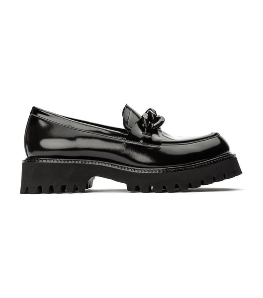 Black Tony Bianco Georgi Black Hi Shine 4cm Loafers | GILUC18393