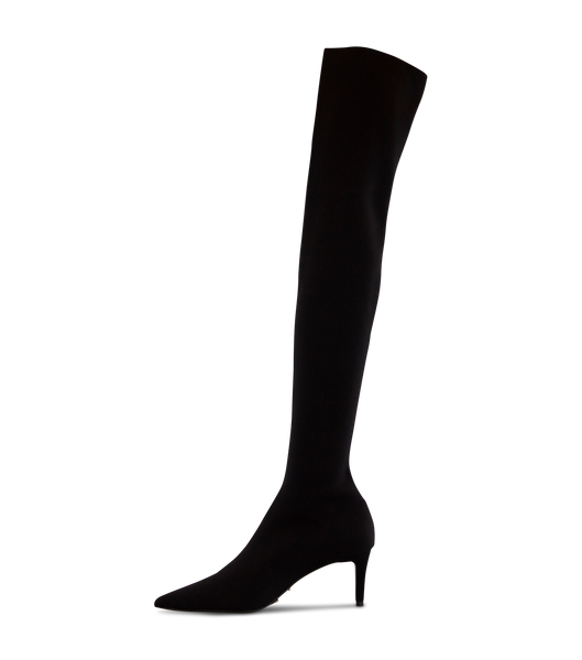 Black Tony Bianco Gracie Black Sock Knit 6.5cm Stiletto Boots | GILEC18817