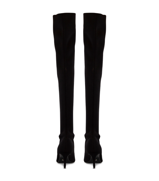 Black Tony Bianco Gracie Black Sock Knit 6.5cm Stiletto Boots | GILEC18817