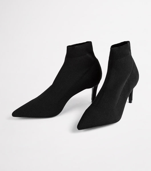 Black Tony Bianco Gwen Black Sock Knit 6.5cm Stiletto Boots | FILHY25012