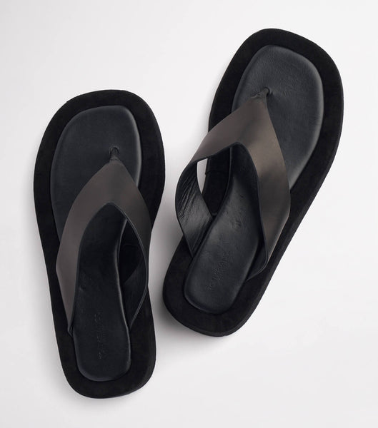 Black Tony Bianco Ives Black Como 3.5cm Slides | PILQX91226