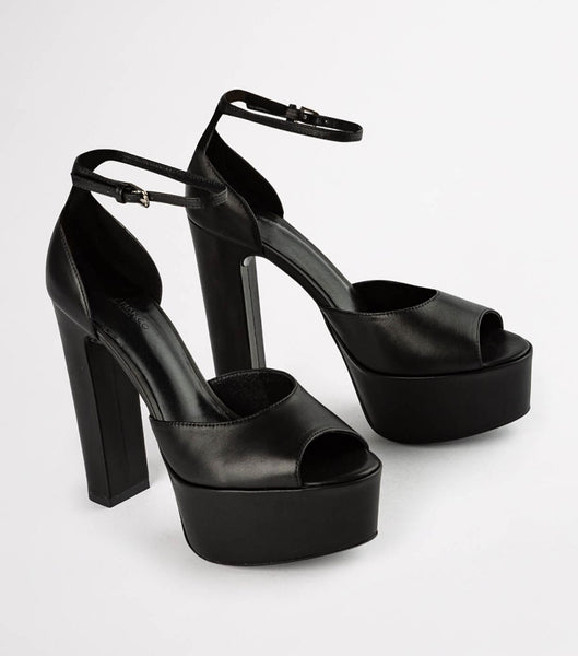 Black Tony Bianco Jayze Black Como 14cm Block Heels | TILWZ27603