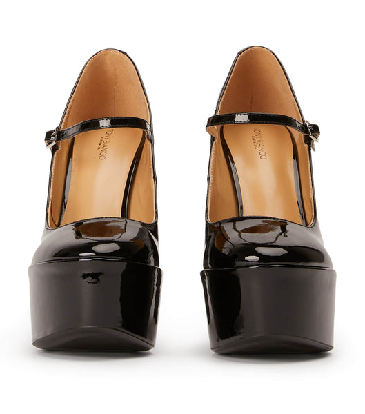 Black Tony Bianco Jimmy Black Patent 14cm Platform Shoes | BILSO89162