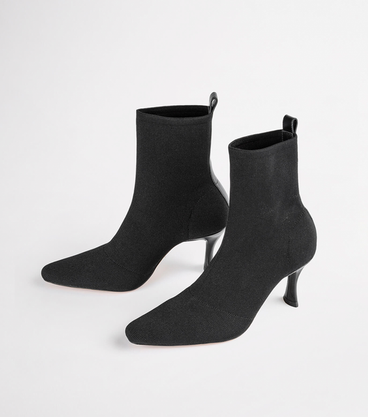 Black Tony Bianco Kossam Black Knit 8cm Heeled Boots | GILEC21003