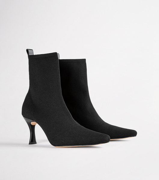 Black Tony Bianco Kossam Black Knit 8cm Heeled Boots | GILEC21003