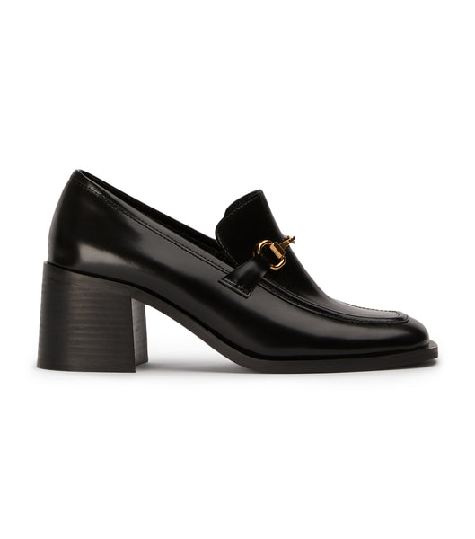 Black Tony Bianco Livia Black Hi Shine 6.5cm Loafers | QILWA70438