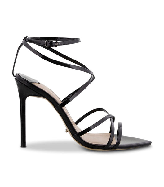Black Tony Bianco Marcy Black Patent 10.5cm Strappy Heels | DILKV77088
