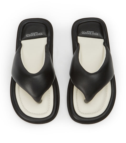 Black Tony Bianco Nikki Black Nappa Slides | QILWA50319