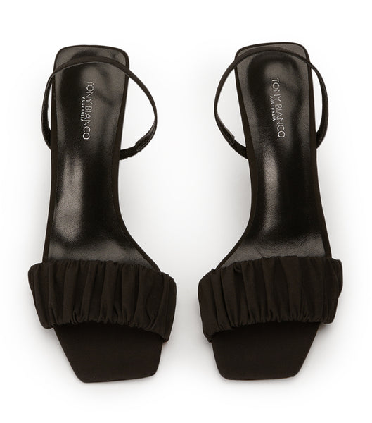 Black Tony Bianco Nixon Black Crepe 10.5cm Bling Heels | ILCVG74061