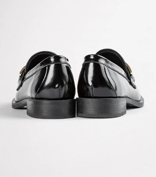 Black Tony Bianco Ruiz Black Hi Shine 2.5cm Loafers | AILDF67563