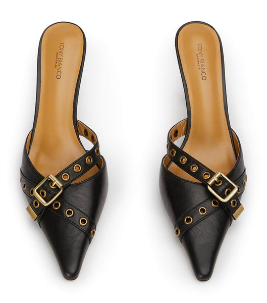 Black Tony Bianco Savoir Black Nappa 8cm Low Heels | ILDYB74966