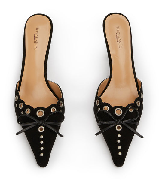 Black Tony Bianco Shae Black Suede 8cm Low Heels | ILJVR77747