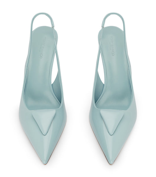 Blue Tony Bianco Bertie Sky Hi Shine 7.5cm Low Heels | MILFT75749