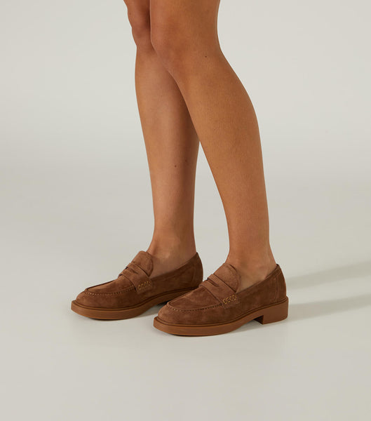 Brown Tony Bianco Cherish Saddle Suede 4.5cm Loafers | TILPQ81820
