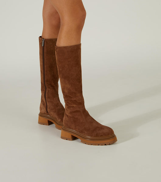Brown Tony Bianco Hitch Saddle Suede 5.5cm Combat Boots | PILQX96326