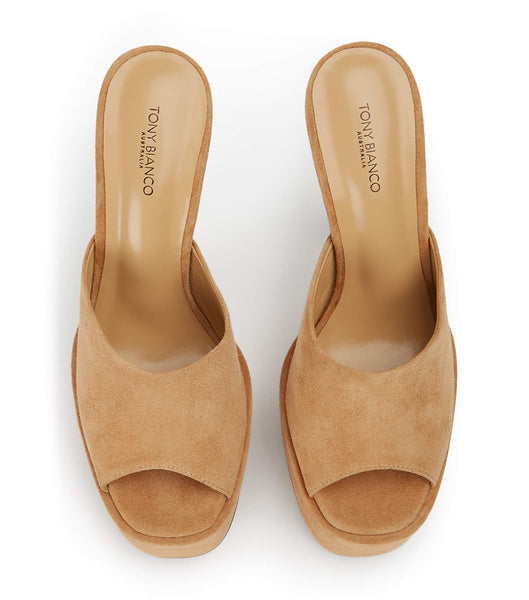 Brown Tony Bianco Jordyn Butterscotch Suede 15cm Platform Shoes | ILJKU33252