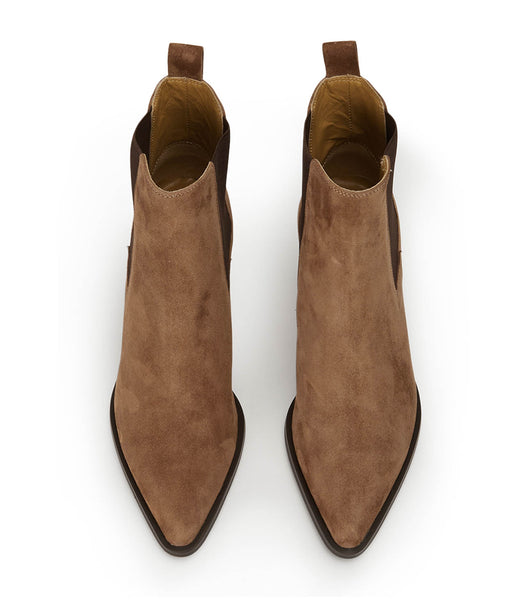 Brown Tony Bianco Piston Saddle Suede 7.5cm Heeled Boots | GILUC75320