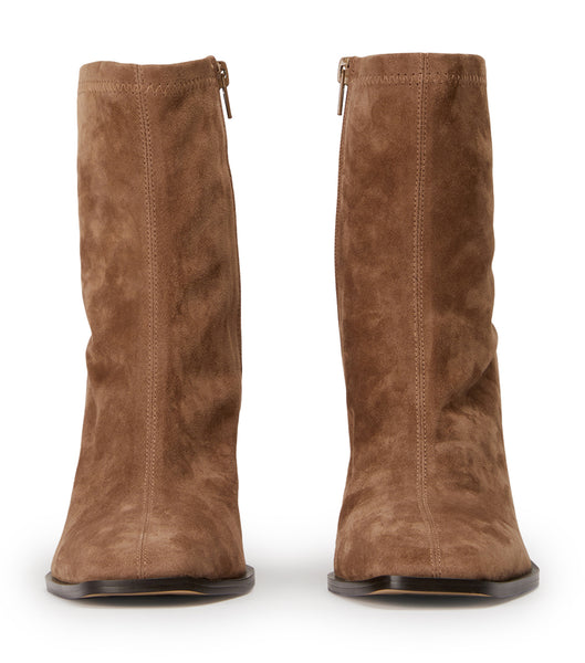 Brown Tony Bianco Rover Saddle Suede 8.5cm Heeled Boots | QILWA48634