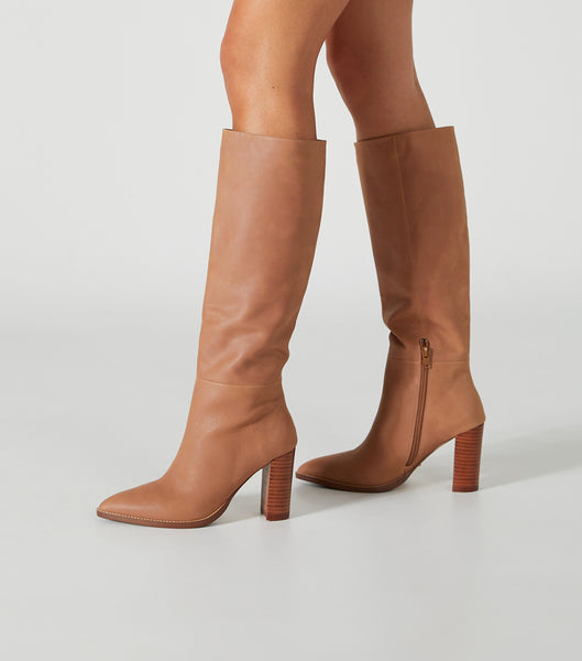 Brown Tony Bianco Skyla Caramel Venice 9cm Heeled Boots | ILQAV63502